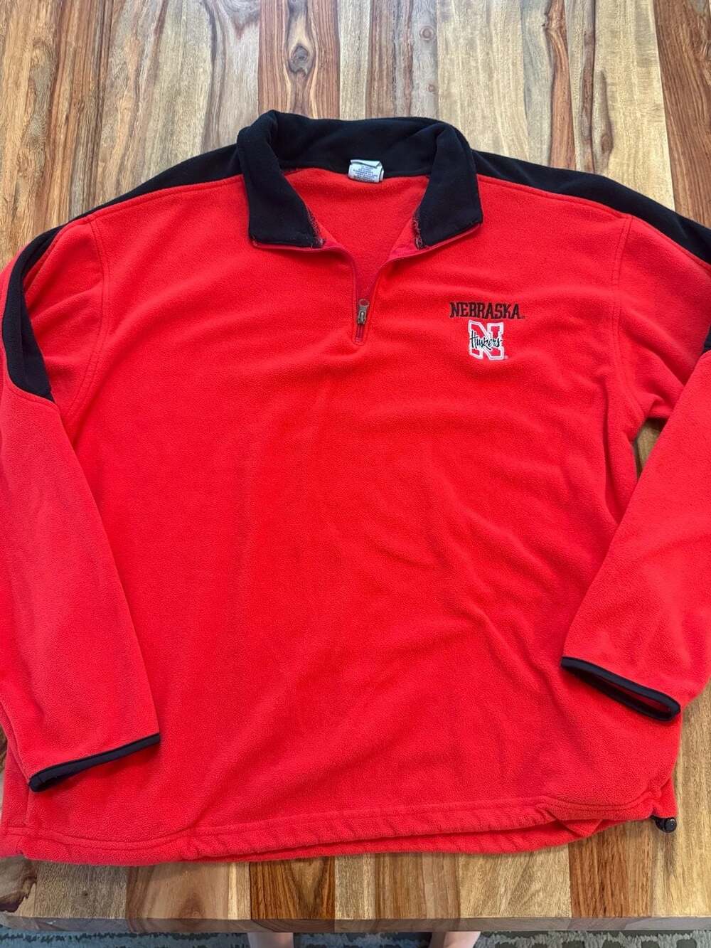 Vintage Nebraska Huskers 1/4 Zip Fleece Pullover Jacket XL